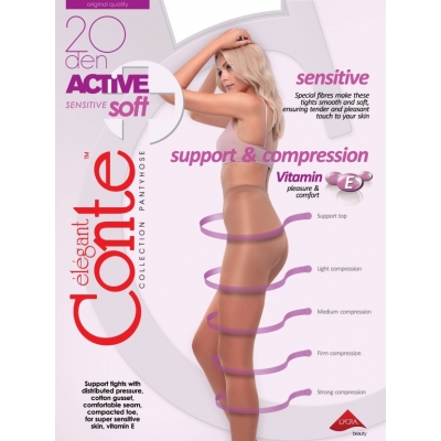 Steungevende panty 20 denier Conte Active soft 20